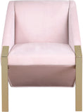 Rivet Velvet / Engineered Wood / Steel Contemporary Pink Velvet Accent Chair - 25.5" W x 28" D x 32" H