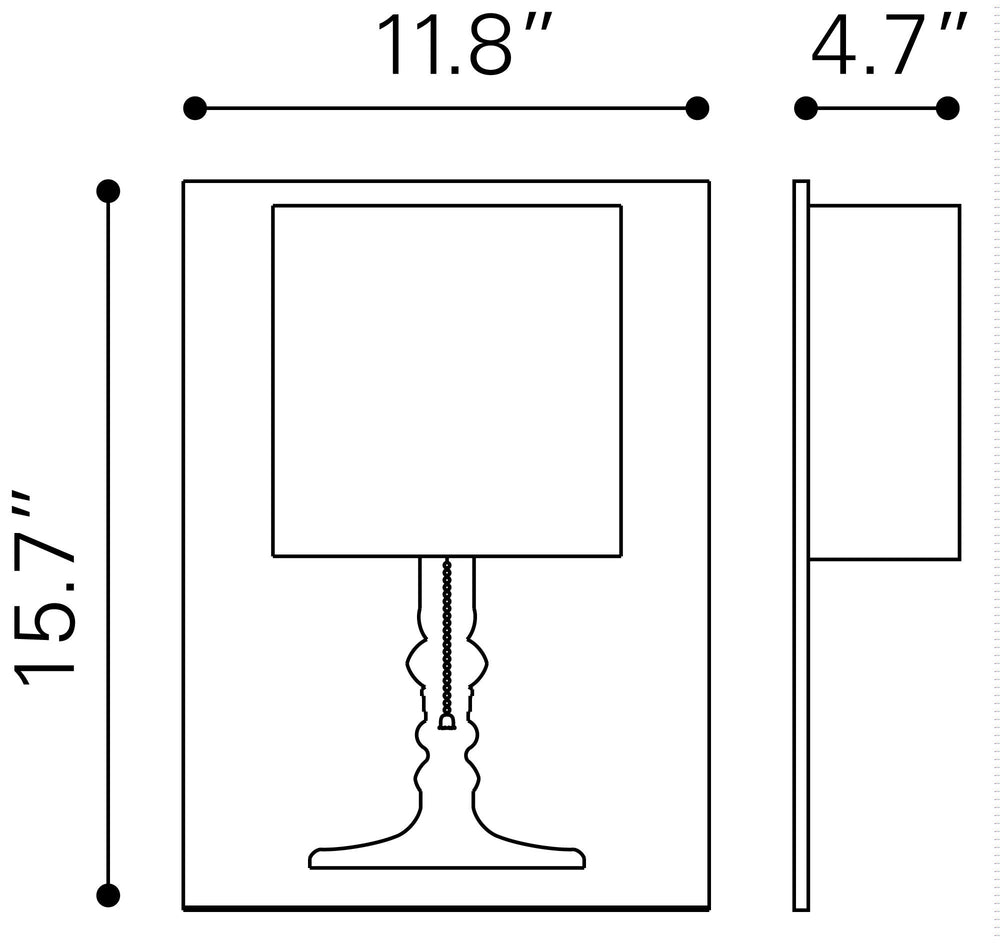 Zuo Modern Dream Steel Modern Commercial Grade Wall Lamp Black Steel