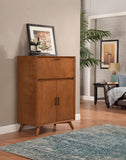 Alpine Furniture Flynn Large Bar Cabinet w/Drop Down Tray, Acorn 966-16 Acorn Mahogany Solids & Veneer 32 x 19 x 51