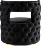 Theo Velvet / Engineered Wood / Foam Contemporary Black Velvet Accent Chair - 28" W x 27" D x 31" H