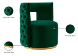 Theo Velvet / Engineered Wood / Foam Contemporary Green Velvet Accent Chair - 28" W x 27" D x 31" H