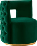 Theo Velvet / Engineered Wood / Foam Contemporary Green Velvet Accent Chair - 28" W x 27" D x 31" H