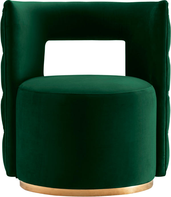 Theo Velvet / Engineered Wood / Foam Contemporary Green Velvet Accent Chair - 28" W x 27" D x 31" H