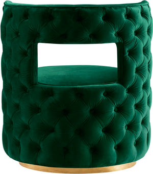 Theo Velvet / Engineered Wood / Foam Contemporary Green Velvet Accent Chair - 28" W x 27" D x 31" H