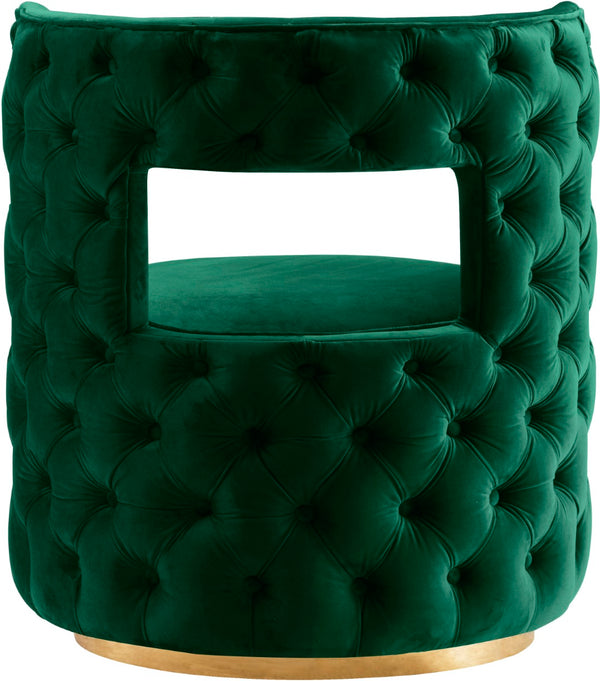 Theo Velvet / Engineered Wood / Foam Contemporary Green Velvet Accent Chair - 28" W x 27" D x 31" H