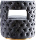 Theo Velvet / Engineered Wood / Foam Contemporary Grey Velvet Accent Chair - 28" W x 27" D x 31" H