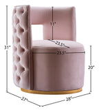 Theo Velvet / Engineered Wood / Foam Contemporary Pink Velvet Accent Chair - 28" W x 27" D x 31" H