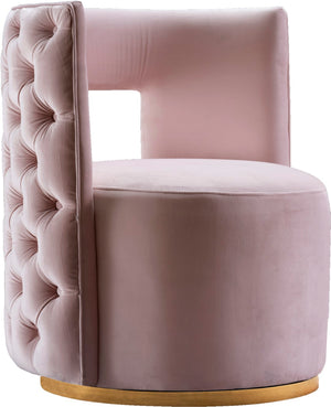 Theo Velvet / Engineered Wood / Foam Contemporary Pink Velvet Accent Chair - 28" W x 27" D x 31" H