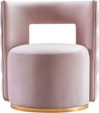 Theo Velvet / Engineered Wood / Foam Contemporary Pink Velvet Accent Chair - 28" W x 27" D x 31" H