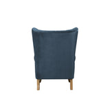 Adonis Transitional Accent Chair Azure Blue Velvet (Holland Velvet H212: PI# H212-2 Pink, H212-7 Stone, H212-24 Deep Sea, H212-25 Night Blue) • WOOD LEG) Natural (Qte was Dark Walnut #71489) 59518-ACME