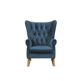 Adonis Transitional Accent Chair Azure Blue Velvet (Holland Velvet H212: PI# H212-2 Pink, H212-7 Stone, H212-24 Deep Sea, H212-25 Night Blue) • WOOD LEG) Natural (Qte was Dark Walnut #71489) 59518-ACME