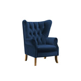 Adonis Transitional Accent Chair Navy Blue Velvet (Holland Velvet H212: PI# H212-2 Pink, H212-7 Stone, H212-24 Deep Sea, H212-25 Night Blue) • WOOD LEG) Natural (Qte was Dark Walnut #71489) 59519-ACME