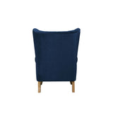 Adonis Transitional Accent Chair Navy Blue Velvet (Holland Velvet H212: PI# H212-2 Pink, H212-7 Stone, H212-24 Deep Sea, H212-25 Night Blue) • WOOD LEG) Natural (Qte was Dark Walnut #71489) 59519-ACME