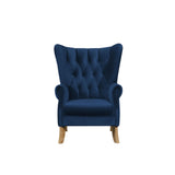 Adonis Transitional Accent Chair Navy Blue Velvet (Holland Velvet H212: PI# H212-2 Pink, H212-7 Stone, H212-24 Deep Sea, H212-25 Night Blue) • WOOD LEG) Natural (Qte was Dark Walnut #71489) 59519-ACME