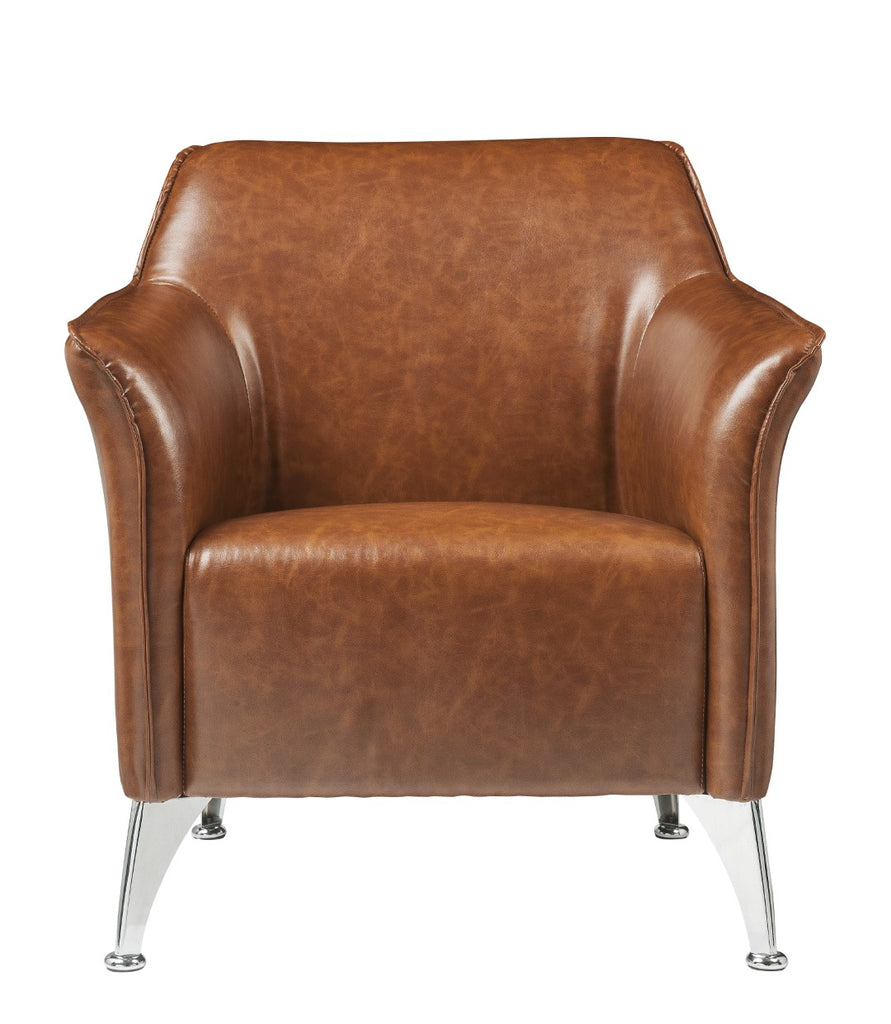 Teague Accent Chair Brown PU (F7357 PU) Cost 14.5/m • Metal Leg TBC (cc#) 59521-ACME