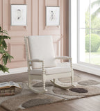 Tristin Transitional Roc Chair Cream Fabric (Santino Cream Morgan Fabric) • White Wood Frame (WH022) 59524-ACME