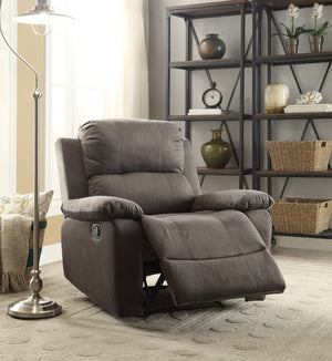 Bina Contemporary/Casual Recliner (Motion) Charcoal Polished Microfiber, Vintage Finish ( FBC034 ---> West Lake #1) 59525-ACME