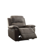 Bina Contemporary/Casual Recliner (Motion) Charcoal Polished Microfiber, Vintage Finish ( FBC034 ---> West Lake #1) 59525-ACME