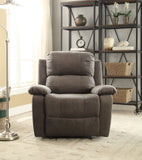 Bina Contemporary/Casual Recliner (Motion) Charcoal Polished Microfiber, Vintage Finish ( FBC034 ---> West Lake #1) 59525-ACME