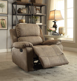 Bina Contemporary/Casual Recliner (Motion) Taupe Polished Microfiber, Vintage Finish ( FBC032 ---> West Lake #5 Taupe) 59527-ACME