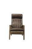 Emint Transitional Accent Chair Distress Chocolate TGL (Irgachefe Leather) • Wood Leg (Oak 2) 59534-ACME