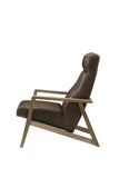 Emint Transitional Accent Chair Distress Chocolate TGL (Irgachefe Leather) • Wood Leg (Oak 2) 59534-ACME