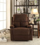 Rosia Contemporary/Casual Recliner (Motion) Chocolate Velvet (KDY-8) --> 18C Material was Linen/Microfiber 59547-ACME