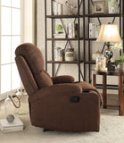 Rosia Contemporary/Casual Recliner (Motion) Chocolate Velvet (KDY-8) --> 18C Material was Linen/Microfiber 59547-ACME