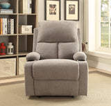 Rosia Contemporary/Casual Recliner (Motion) Gray Velvet (KDY-5) --> 18C Material was Linen/Microfiber 59549-ACME