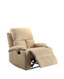 Rosia Contemporary/Casual Recliner (Motion) Beige Velvet (KDY-7) --> 18C Material was Linen/Microfiber 59551-ACME