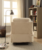 Rosia Contemporary/Casual Recliner (Motion) Beige Velvet (KDY-7) --> 18C Material was Linen/Microfiber 59551-ACME