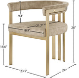 Marcello Velvet / Engineered Wood / Iron / Foam Contemporary Beige Velvet Dining Chair - 23.5" W x 24" D x 28" H