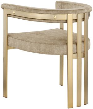 Marcello Velvet / Engineered Wood / Iron / Foam Contemporary Beige Velvet Dining Chair - 23.5" W x 24" D x 28" H