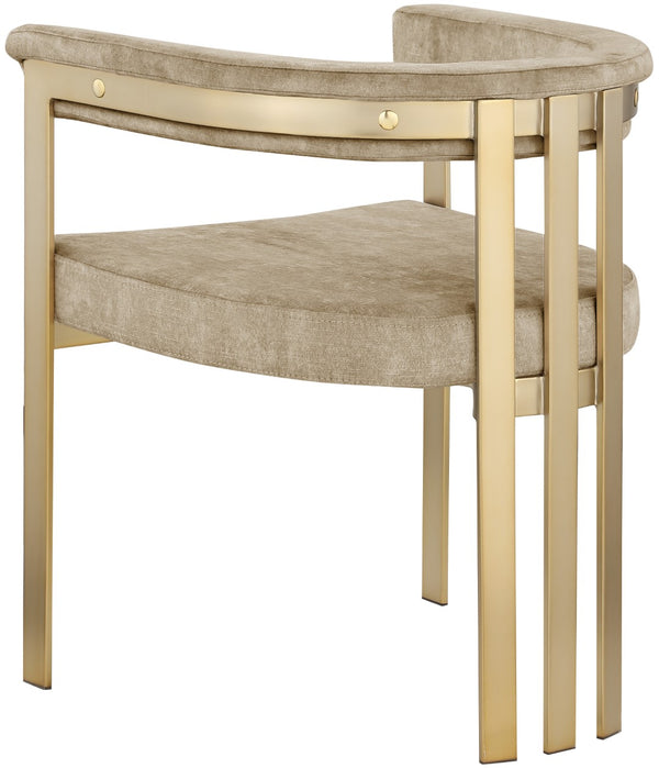 Marcello Velvet / Engineered Wood / Iron / Foam Contemporary Beige Velvet Dining Chair - 23.5" W x 24" D x 28" H