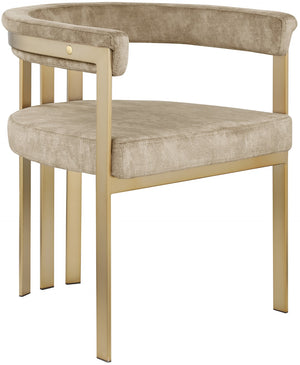 Marcello Velvet / Engineered Wood / Iron / Foam Contemporary Beige Velvet Dining Chair - 23.5" W x 24" D x 28" H