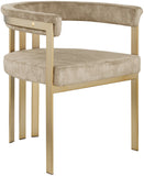 Marcello Velvet / Engineered Wood / Iron / Foam Contemporary Beige Velvet Dining Chair - 23.5" W x 24" D x 28" H