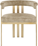 Marcello Velvet / Engineered Wood / Iron / Foam Contemporary Beige Velvet Dining Chair - 23.5" W x 24" D x 28" H