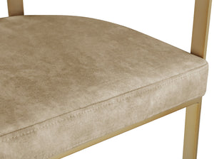 Marcello Velvet / Engineered Wood / Iron / Foam Contemporary Beige Velvet Dining Chair - 23.5" W x 24" D x 28" H