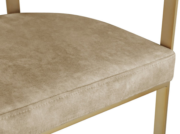 Marcello Velvet / Engineered Wood / Iron / Foam Contemporary Beige Velvet Dining Chair - 23.5" W x 24" D x 28" H