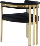 Marcello Velvet / Engineered Wood / Iron / Foam Contemporary Black Velvet Dining Chair - 23.5" W x 24" D x 28" H