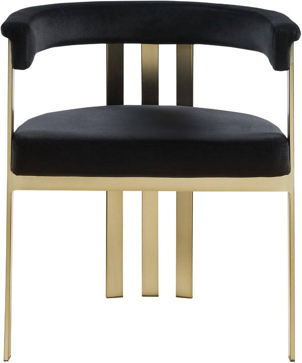Marcello Velvet / Engineered Wood / Iron / Foam Contemporary Black Velvet Dining Chair - 23.5" W x 24" D x 28" H