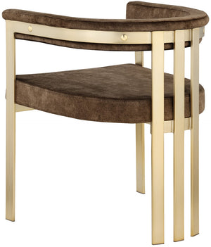 Marcello Velvet / Engineered Wood / Iron / Foam Contemporary Brown Velvet Dining Chair - 23.5" W x 24" D x 28" H