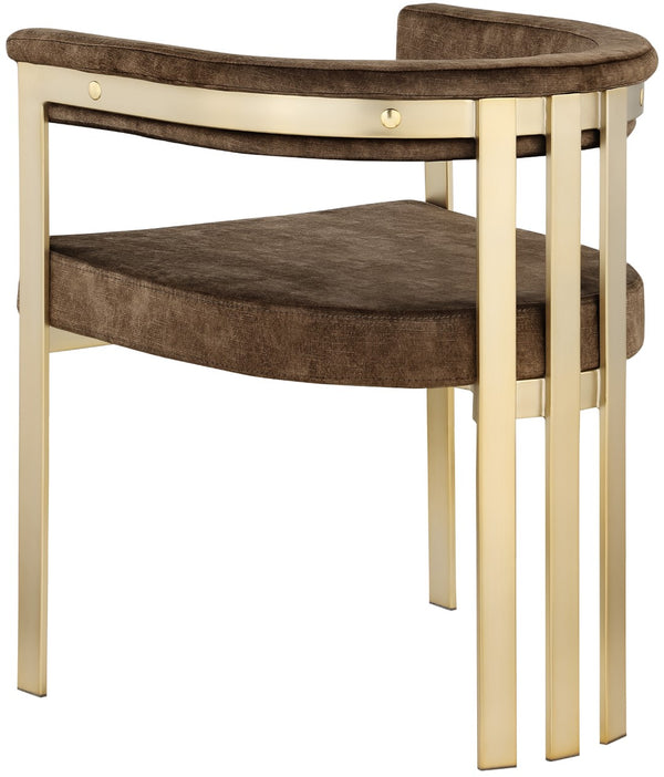 Marcello Velvet / Engineered Wood / Iron / Foam Contemporary Brown Velvet Dining Chair - 23.5" W x 24" D x 28" H