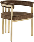 Marcello Velvet / Engineered Wood / Iron / Foam Contemporary Brown Velvet Dining Chair - 23.5" W x 24" D x 28" H