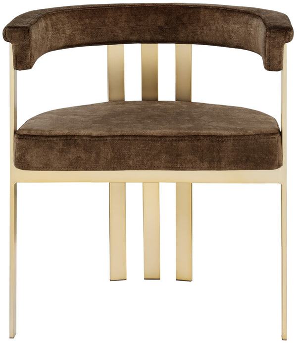 Marcello Velvet / Engineered Wood / Iron / Foam Contemporary Brown Velvet Dining Chair - 23.5" W x 24" D x 28" H