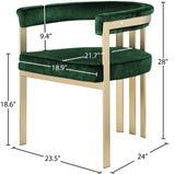 Marcello Velvet / Engineered Wood / Iron / Foam Contemporary Green Velvet Dining Chair - 23.5" W x 24" D x 28" H