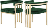 Marcello Velvet / Engineered Wood / Iron / Foam Contemporary Green Velvet Dining Chair - 23.5" W x 24" D x 28" H