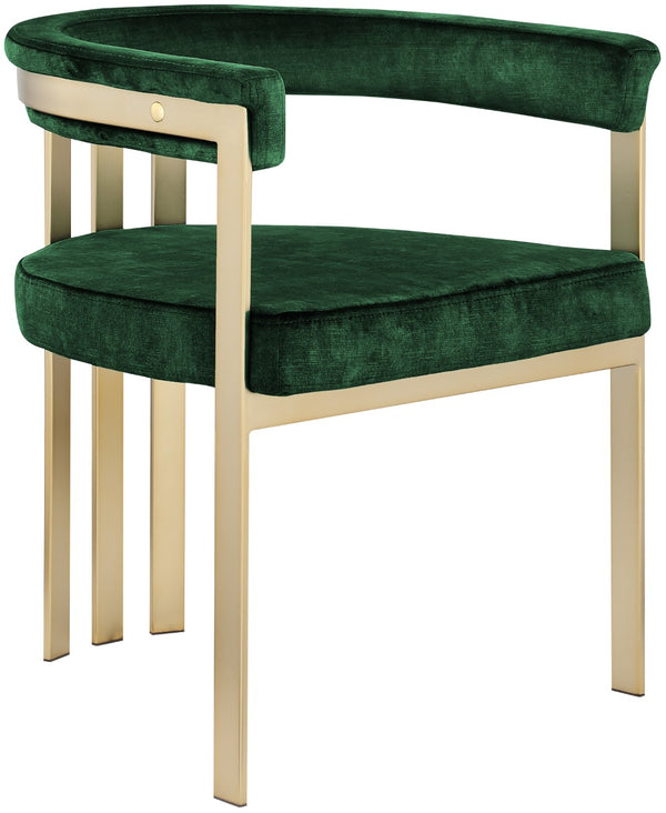 Marcello Velvet / Engineered Wood / Iron / Foam Contemporary Green Velvet Dining Chair - 23.5" W x 24" D x 28" H