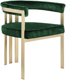 Marcello Velvet / Engineered Wood / Iron / Foam Contemporary Green Velvet Dining Chair - 23.5" W x 24" D x 28" H