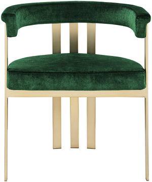 Marcello Velvet / Engineered Wood / Iron / Foam Contemporary Green Velvet Dining Chair - 23.5" W x 24" D x 28" H